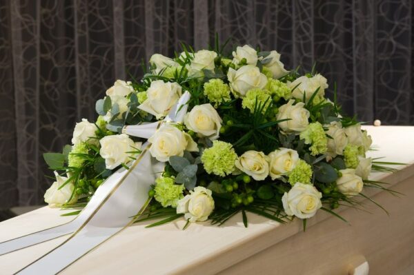 Funeral white Arrangement delivery