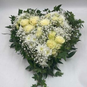 Funeral white Heart delivery