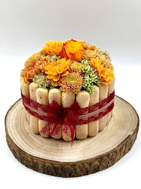 Gâteau de fleurs orange orange fleurs Boudoir cadeaux livraison décoration roses