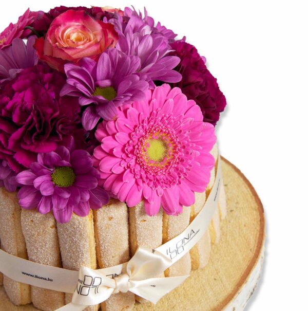 Gâteau de fleurs roses fleurs rose Boudoir cadeaux livraison décoration roses