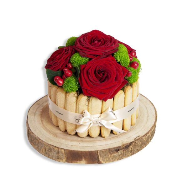 Gâteau de fleurs rouge fleurs rouges Boudoir cadeaux livraison décoration roses