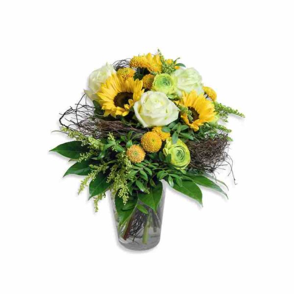 Sunshine fresh flowers gifts delivery helianthus roses white