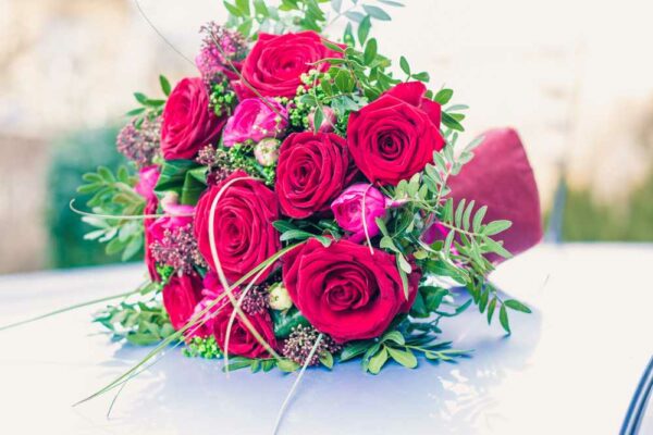 Roses&Blooms Bouquet de fleurs livraison cadeau fleurs fraiches roses colorée rouge amour