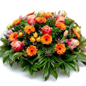 Funeral orange Arrangement delivery